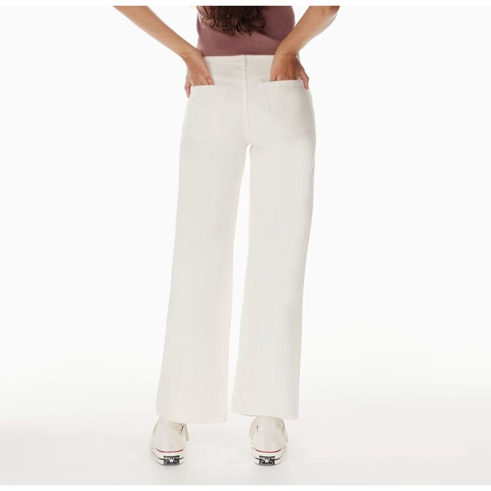 Aritzia Sunday Best High Waisted Ivory Unbleached Wide Leg Jeans 10 - Picture 3 of 10